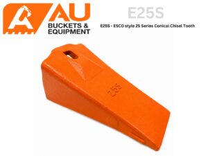 Orange ESCO-style 25 series conical chisel bucket tooth