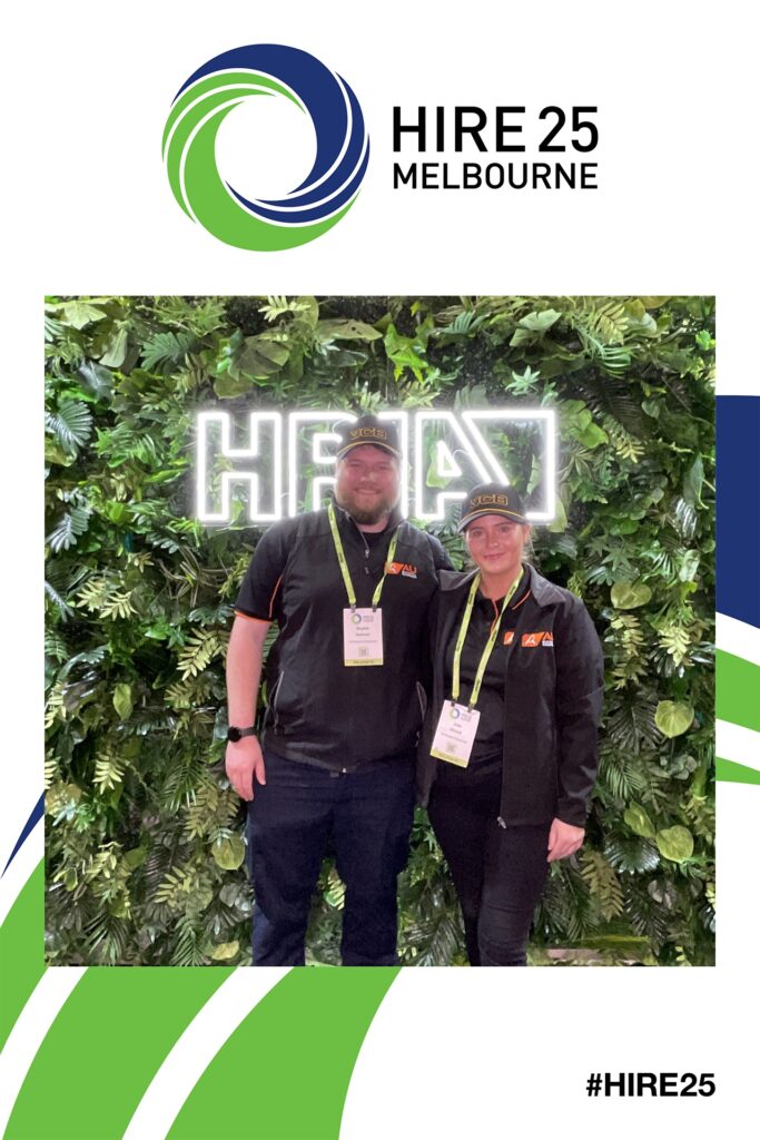 Stryker and Lisa ready to explore the 2025 HRIA branding HRIA - AU Buckets | Excavator Buckets, Attachments, Heavy Equipment Hire and Wear Parts Stryker and Lisa ready to explore the 2025 HRIA Convention in Melbourne.