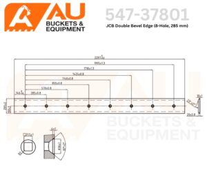 547-37801 – JCB Double Bevel Edge (8-Hole, 285 mm)